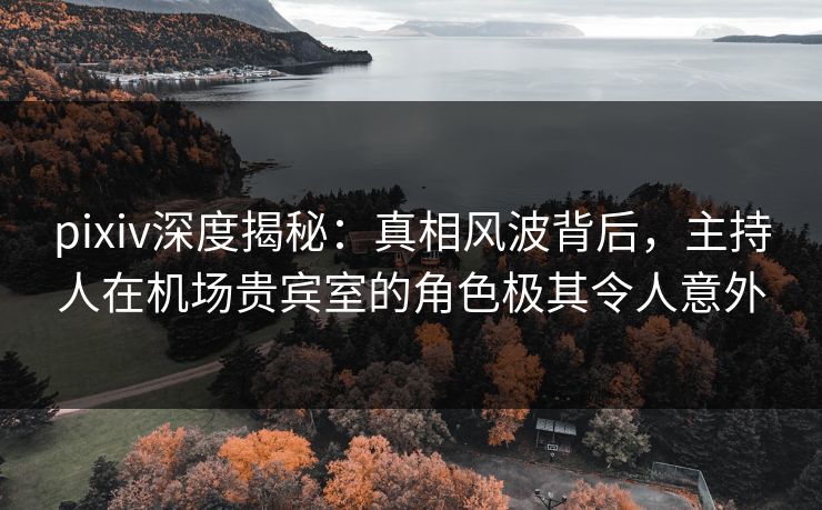 pixiv深度揭秘：真相风波背后，主持人在机场贵宾室的角色极其令人意外